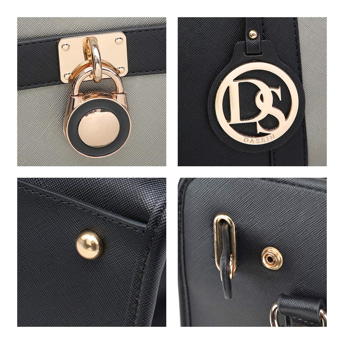 Foto 7 pulgar | Bolso De Mano Dasein De Piel Vegana Bicolor Para Mujer - Venta Internacional.