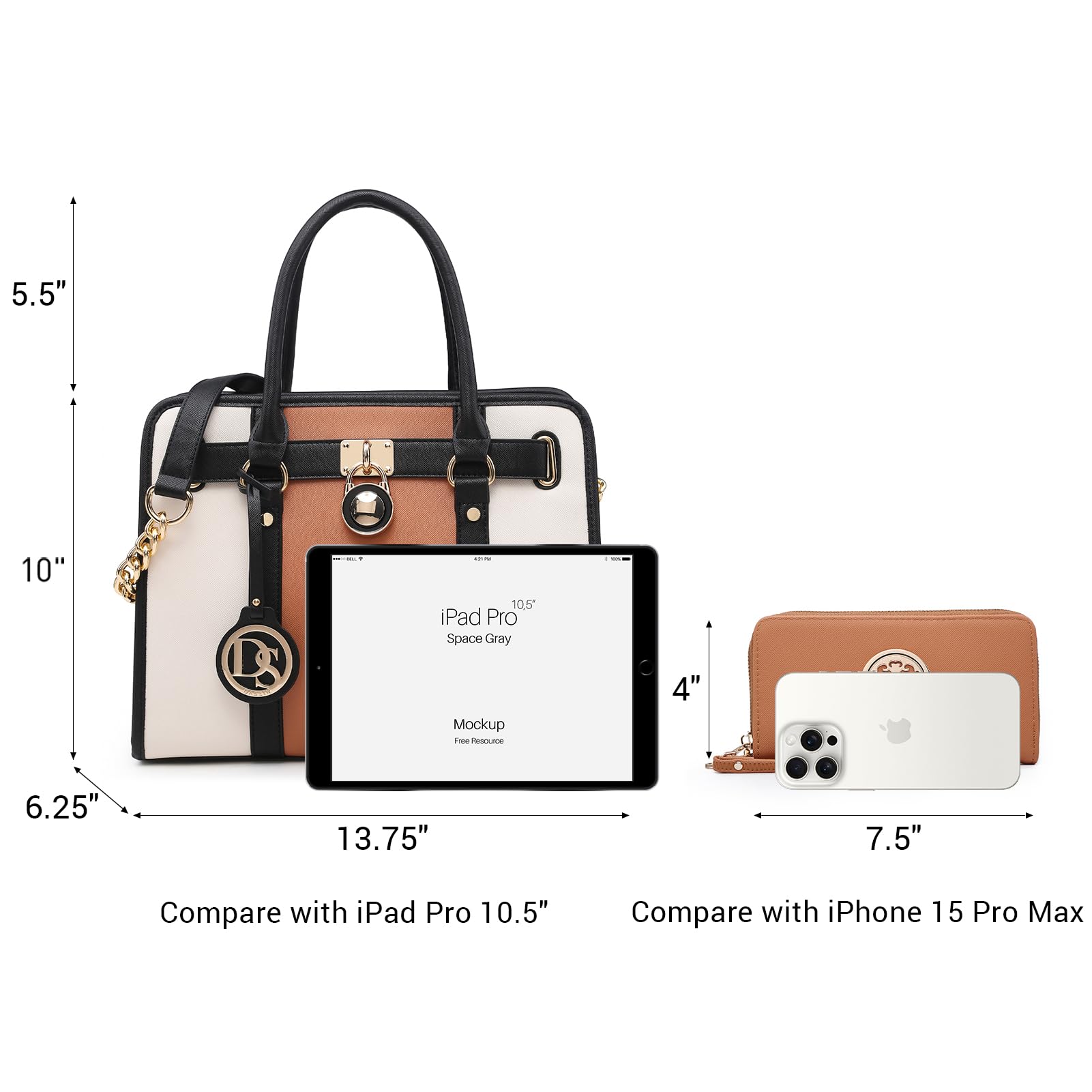 Foto 4 pulgar | Bolso De Mano Dasein De Piel Vegana Bicolor Para Mujer - Venta Internacional.