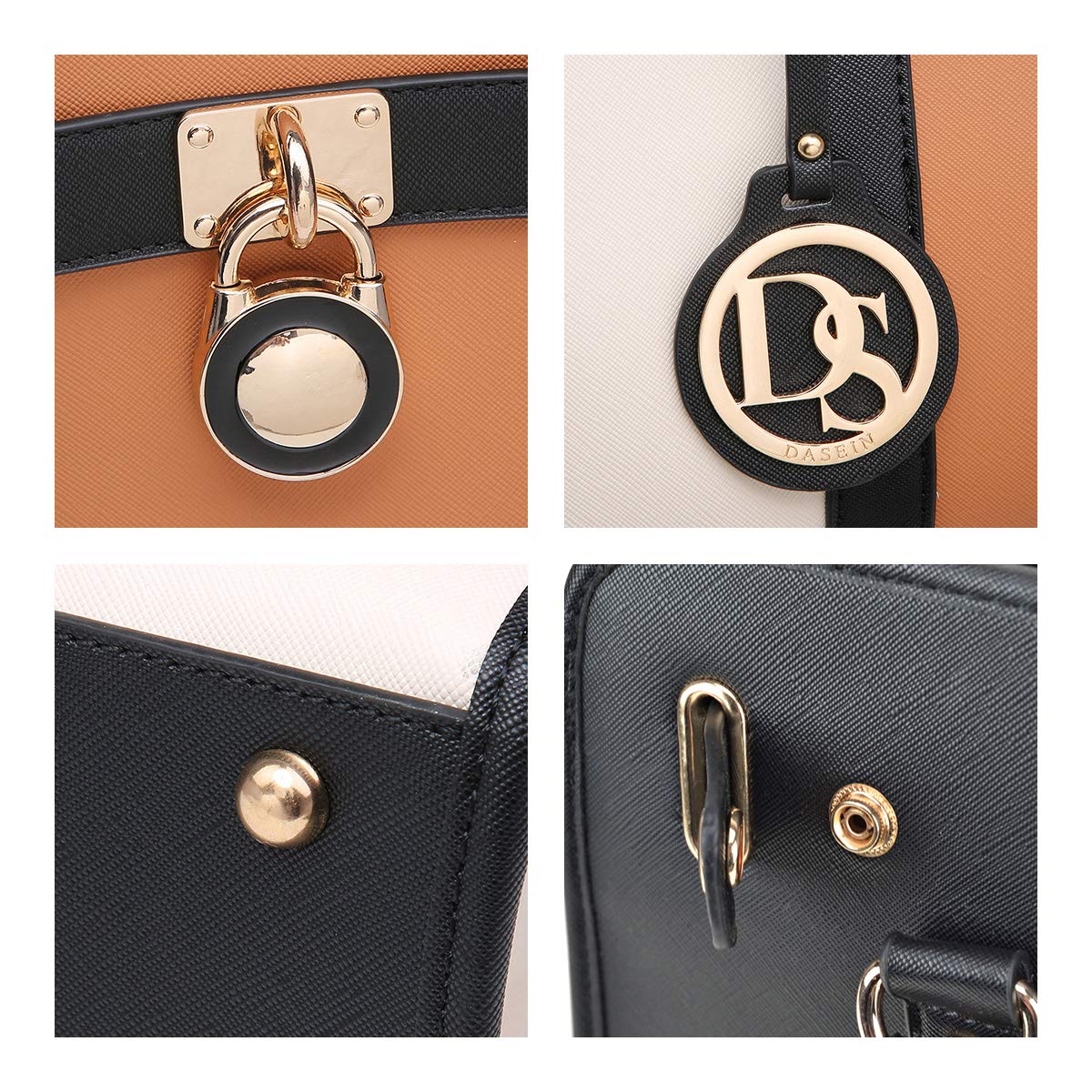 Foto 6 pulgar | Bolso De Mano Dasein De Piel Vegana Bicolor Para Mujer - Venta Internacional.