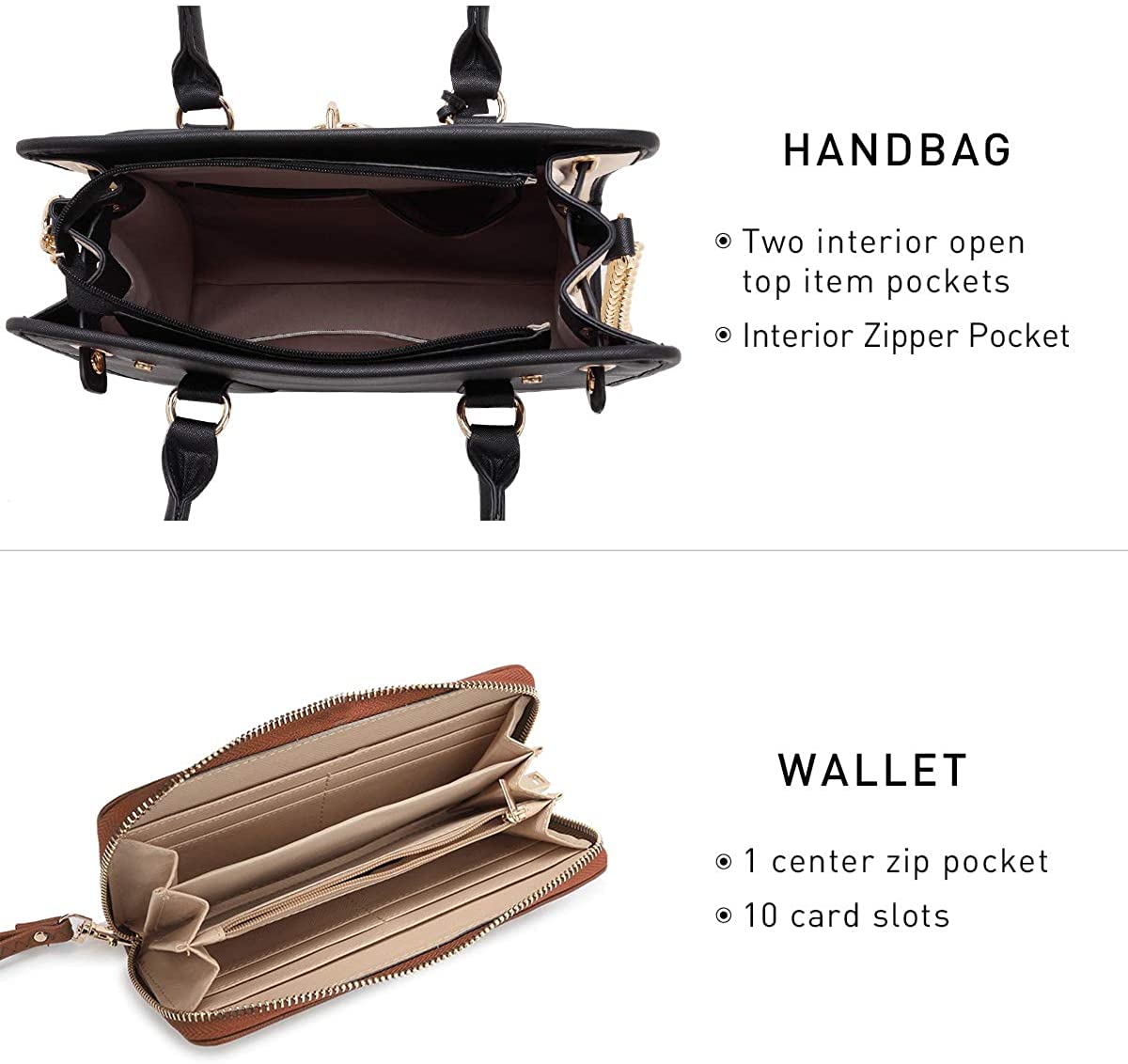 Foto 7 pulgar | Bolso De Mano Dasein De Piel Vegana Bicolor Para Mujer - Venta Internacional.