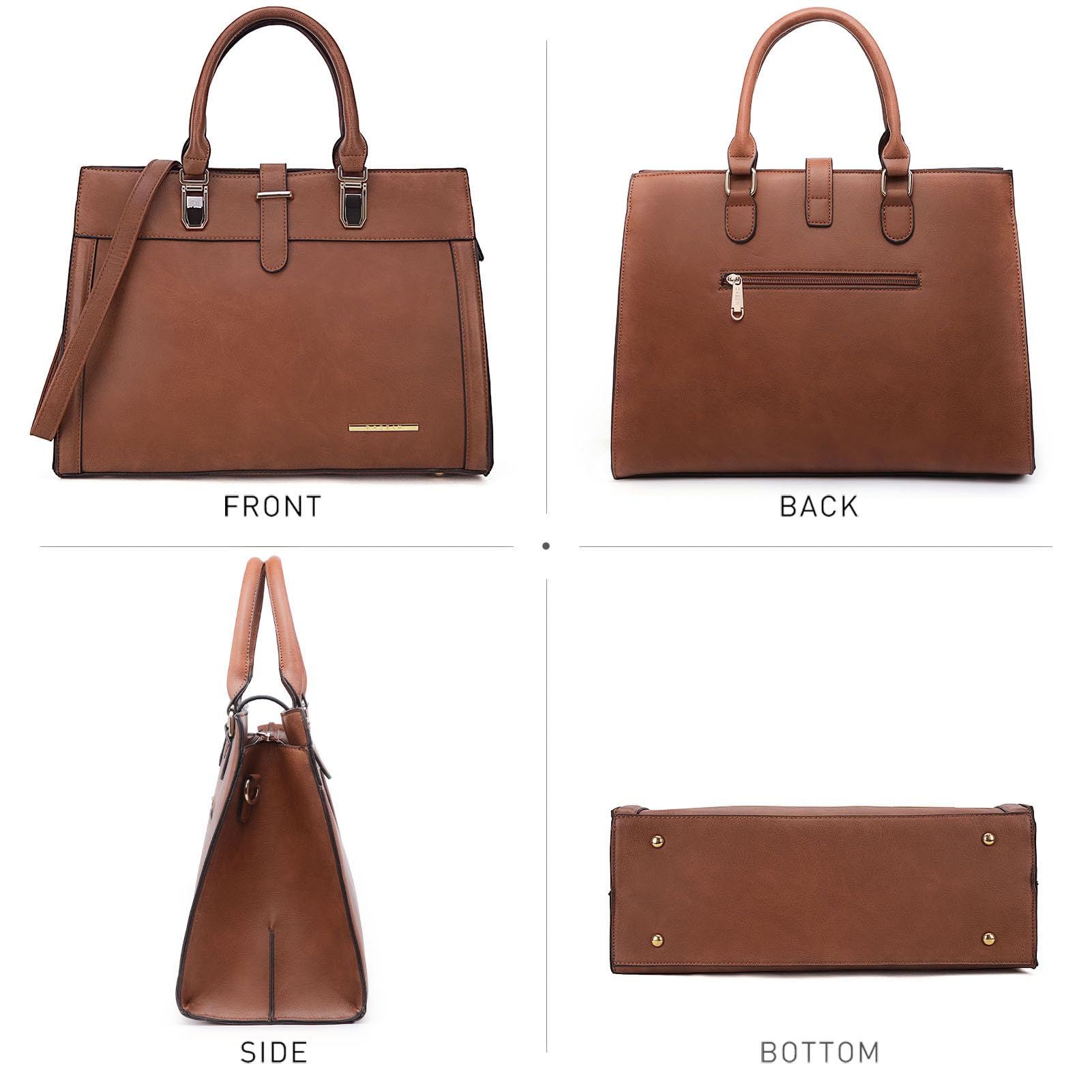 Foto 4 pulgar | Bolso Dasein Con Solapa Y Cinturón De Hombro, Color Marrón - Venta Internacional.