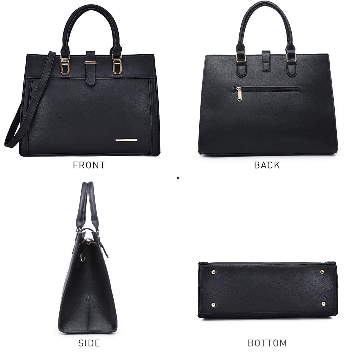 Foto 3 | Bolso De Mano Dasein Con Cinturón De Solapa Y Hombro Negro - Venta Internacional.