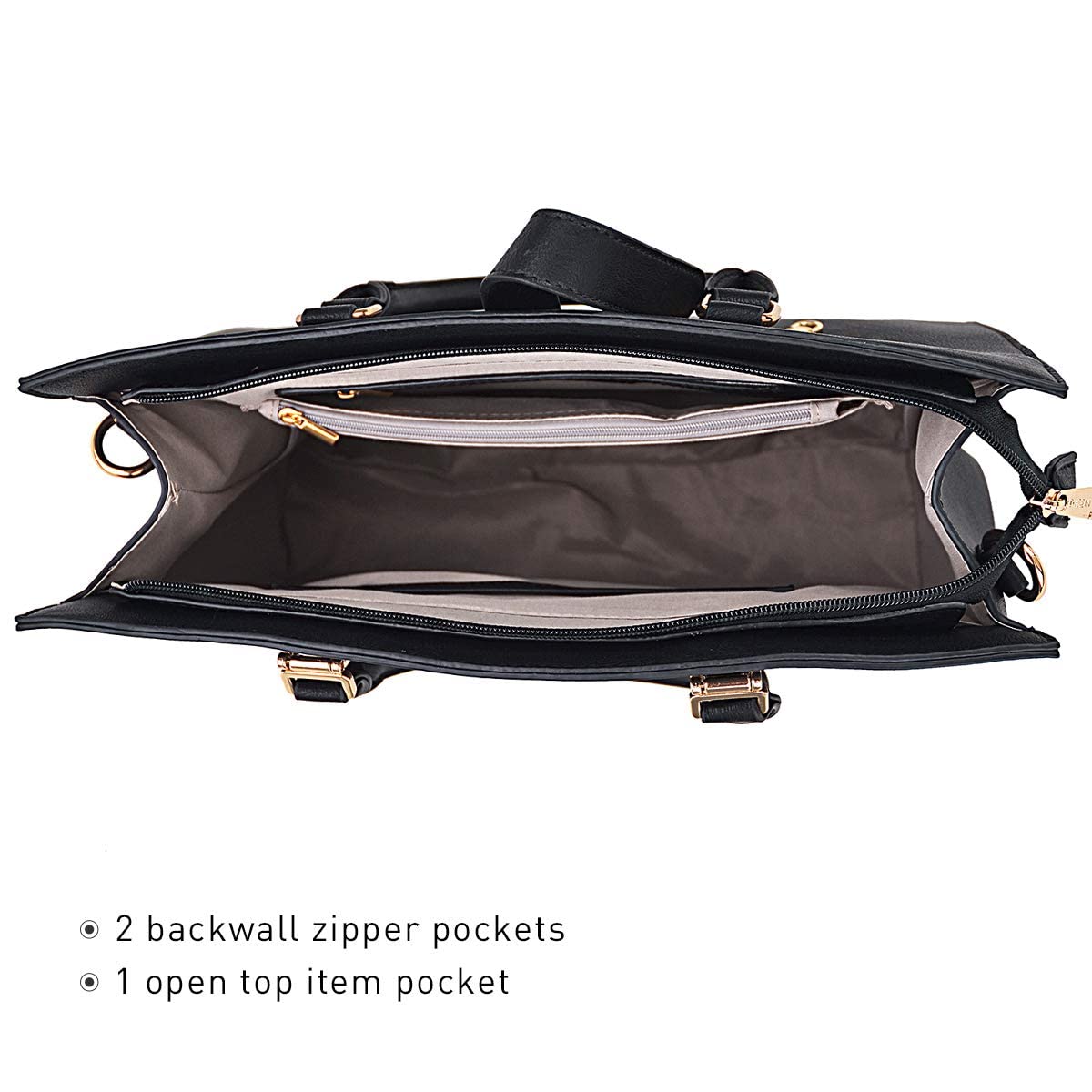 Foto 5 | Bolso De Mano Dasein Con Cinturón De Solapa Y Hombro Negro - Venta Internacional.
