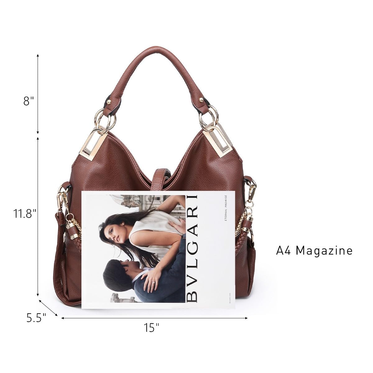 Foto 4 pulgar | Bolso Dasein Monederos Para Mujer De Piel Vegana Color Café - Venta Internacional.