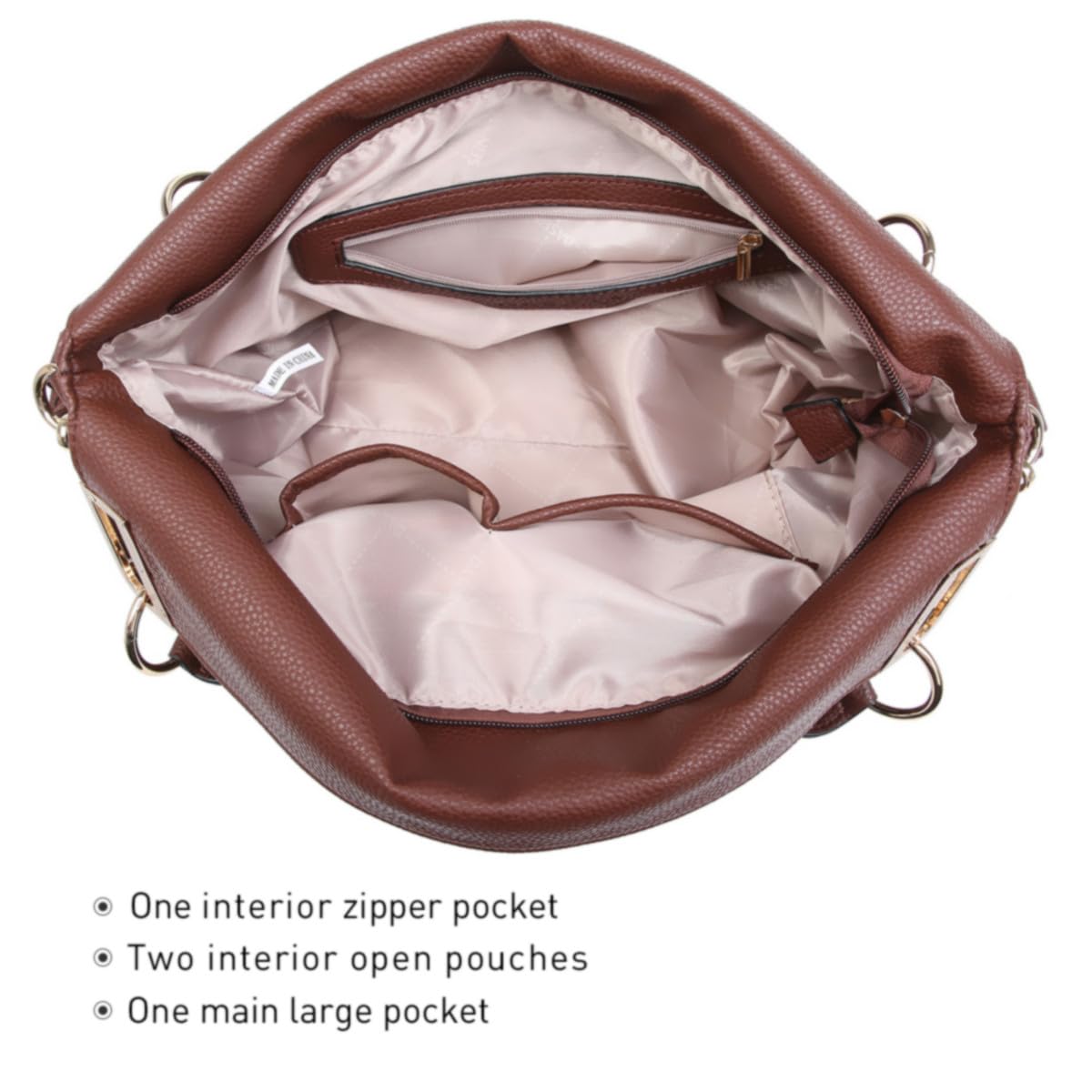 Foto 5 pulgar | Bolso Dasein Monederos Para Mujer De Piel Vegana Color Café - Venta Internacional.