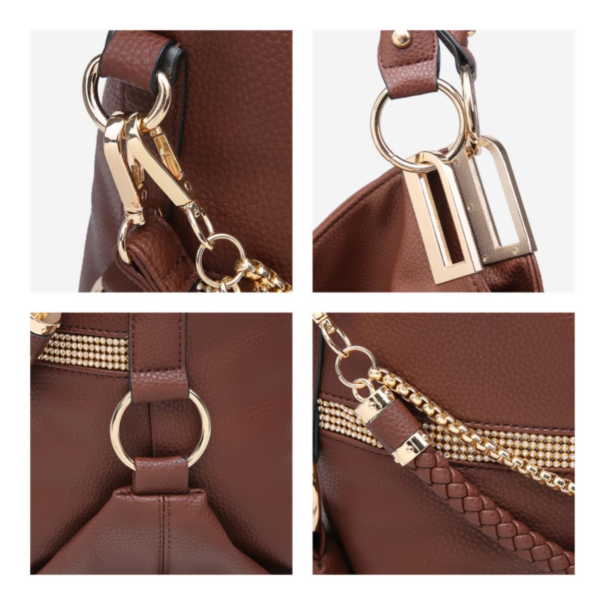 Foto 5 | Bolso Dasein Monederos Para Mujer De Piel Vegana Color Café - Venta Internacional.
