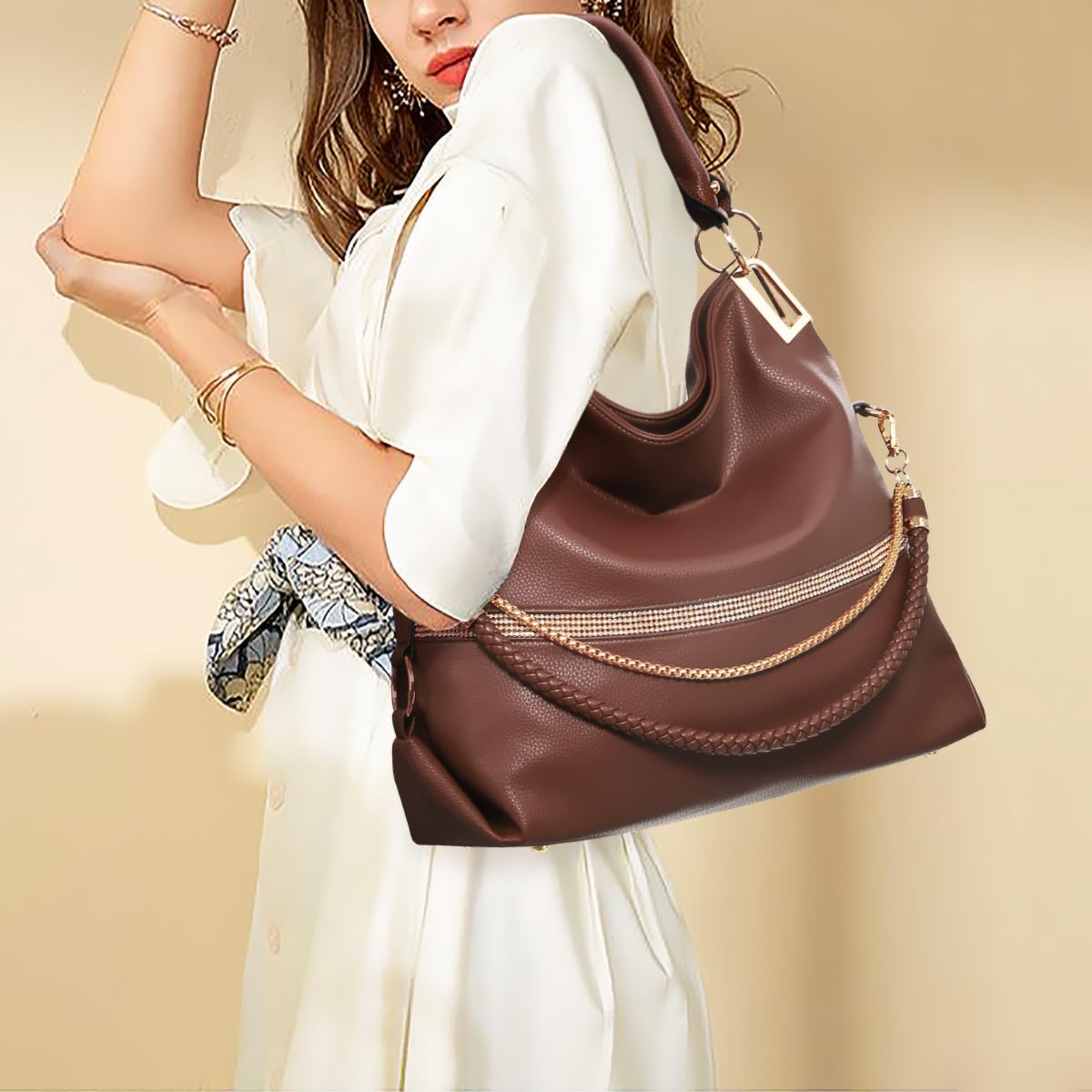 Foto 7 pulgar | Bolso Dasein Monederos Para Mujer De Piel Vegana Color Café - Venta Internacional.