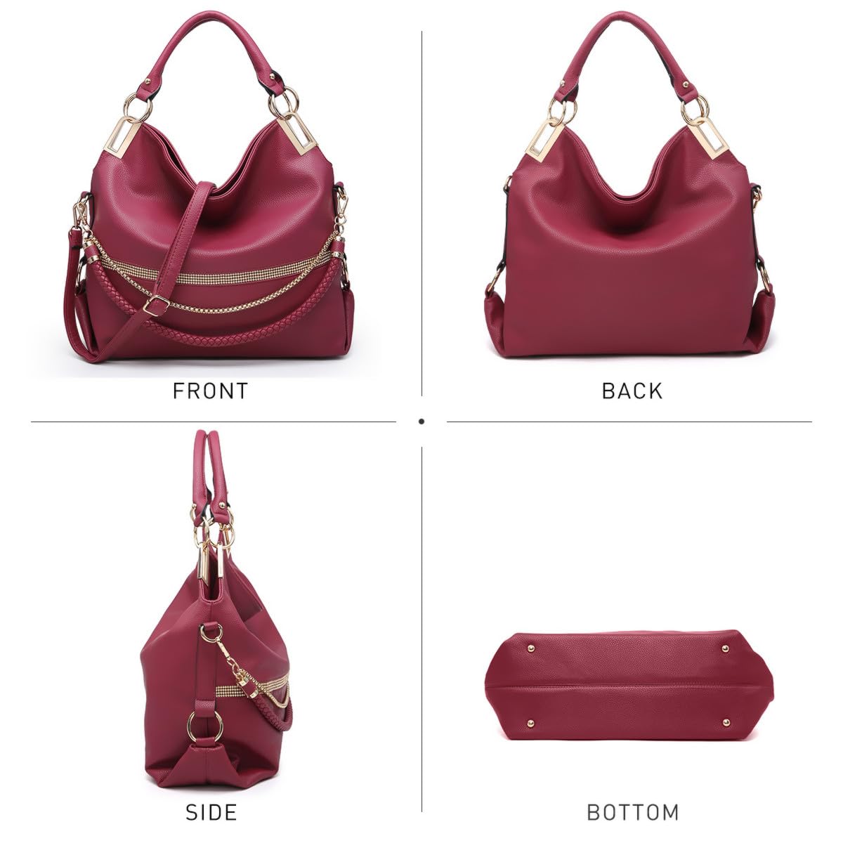 Foto 3 pulgar | Bolso Dasein Monederos Para Mujer, Piel Vegana, Color Rojo Vino - Venta Internacional.