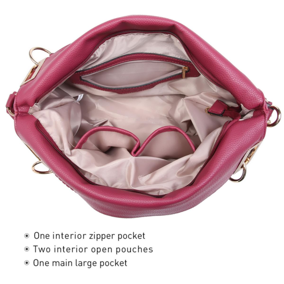 Foto 5 pulgar | Bolso Dasein Monederos Para Mujer, Piel Vegana, Color Rojo Vino - Venta Internacional.