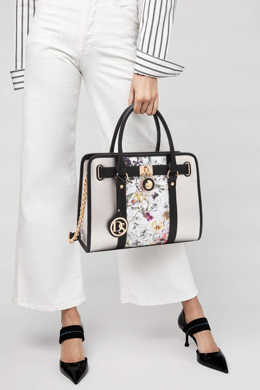 Foto 2 | Bolso De Mano Dasein De Piel Vegana Bicolor Para Mujer - Venta Internacional.