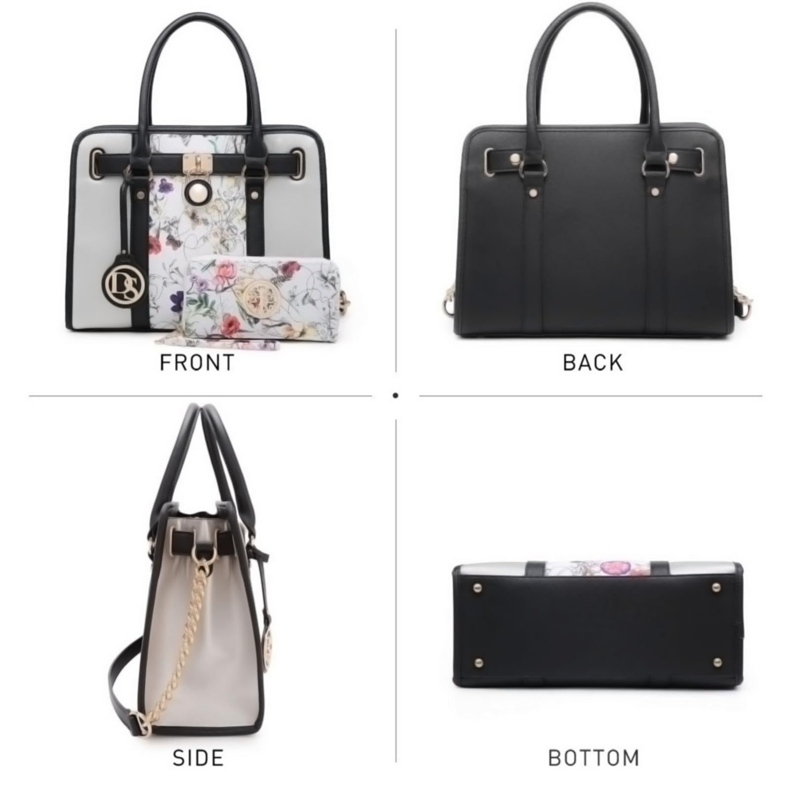 Foto 5 | Bolso De Mano Dasein De Piel Vegana Bicolor Para Mujer - Venta Internacional.