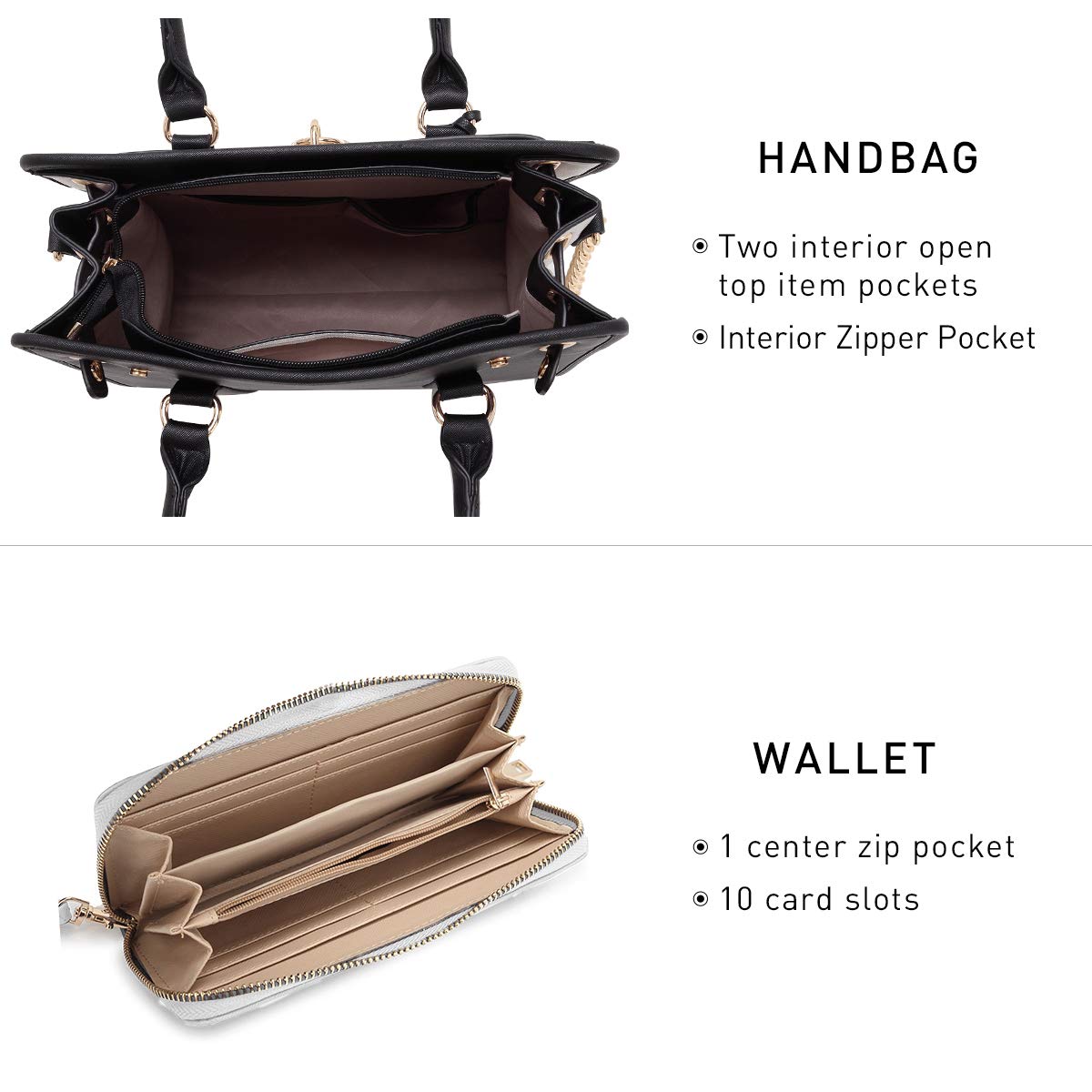 Foto 7 pulgar | Bolso De Mano Dasein De Piel Vegana Bicolor Para Mujer - Venta Internacional.