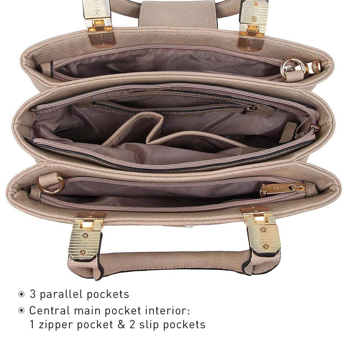 Foto 6 pulgar | Bolso Dasein, Cartera Con Asa En La Parte Superior, De Piel Vegana - Venta Internacional.