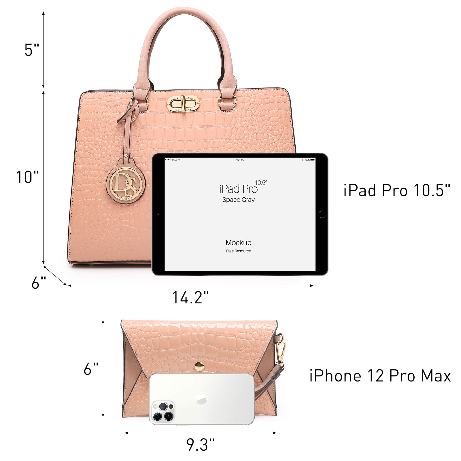 Foto 5 pulgar | Bolso De Trabajo Dasein Para Mujer Con Conjunto De Bolso De Mano - Venta Internacional.