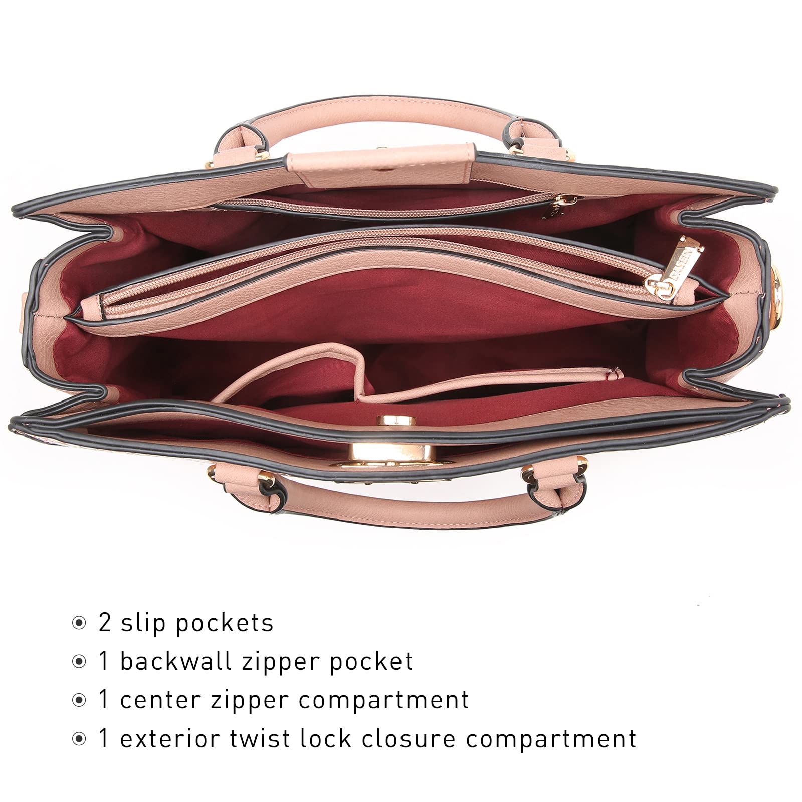 Foto 6 pulgar | Bolso De Trabajo Dasein Para Mujer Con Conjunto De Bolso De Mano - Venta Internacional.
