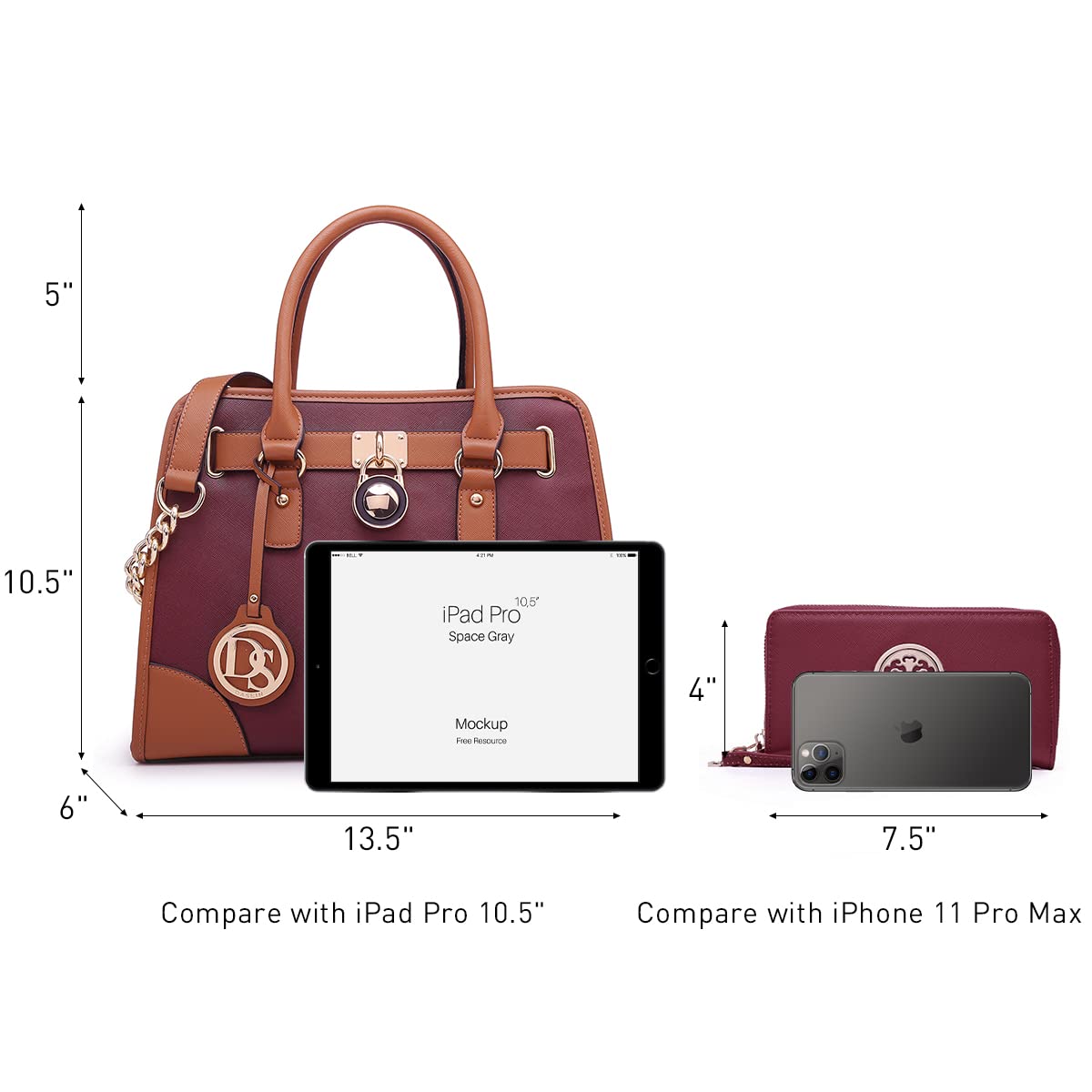 Foto 7 pulgar | Bolso De Mano Dasein De Diseñador Para Mujer Con Cartera A Juego - Venta Internacional.