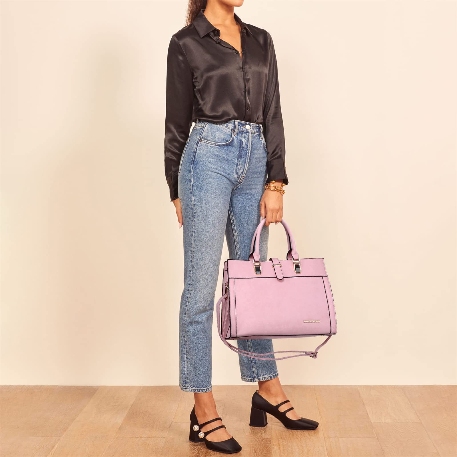Foto 2 | Bolso De Mano Dasein Con Cinturón Y Solapa, Bolso De Hombro, Rosa - Venta Internacional.