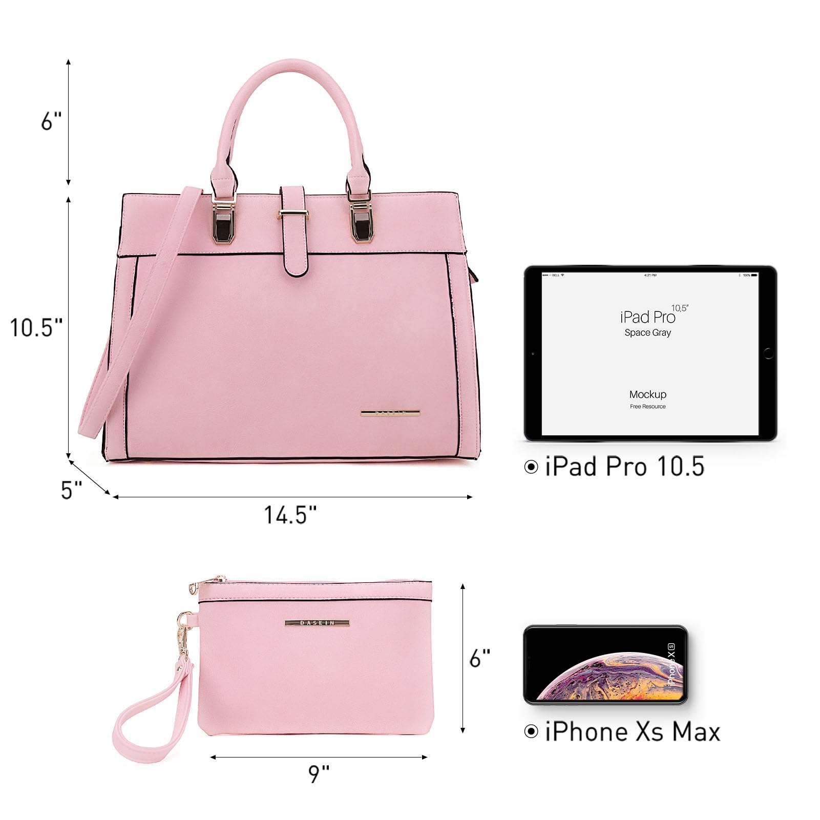 Foto 5 pulgar | Bolso De Mano Dasein Con Cinturón Y Solapa, Bolso De Hombro, Rosa - Venta Internacional.