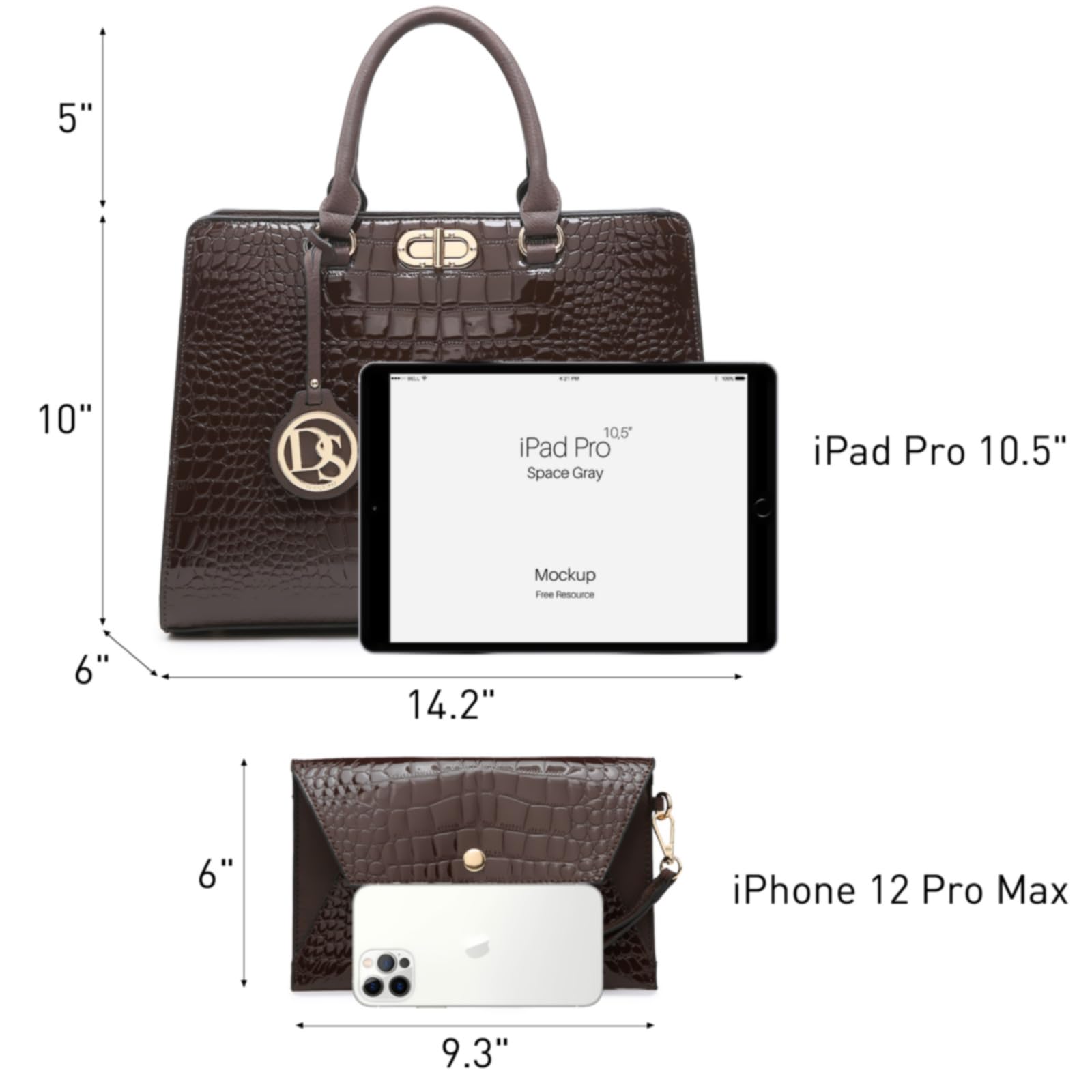 Foto 4 | Bolso De Trabajo Dasein Para Mujer Con Conjunto De Bolso De Mano - Venta Internacional.