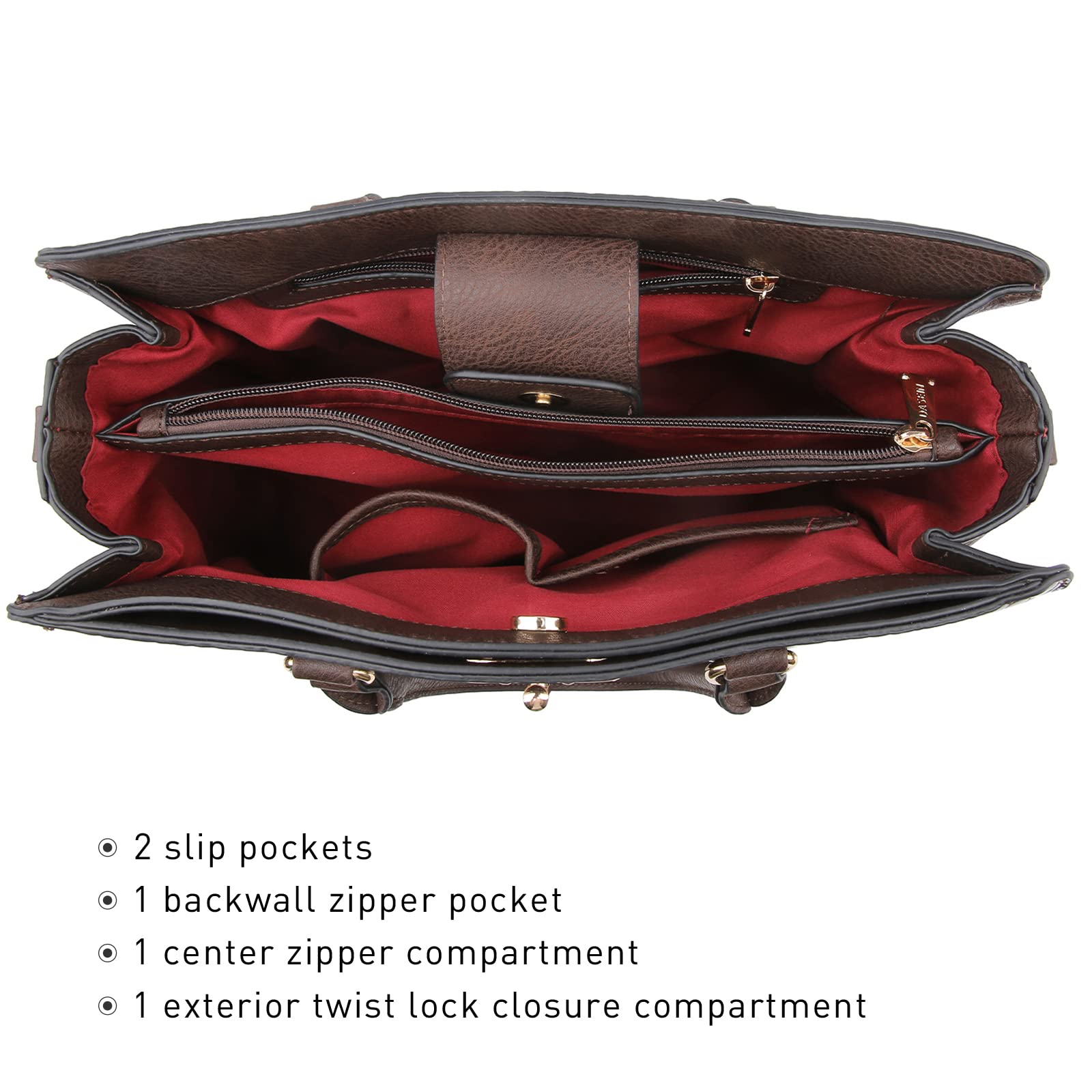 Foto 6 pulgar | Bolso De Trabajo Dasein Para Mujer Con Conjunto De Bolso De Mano - Venta Internacional.