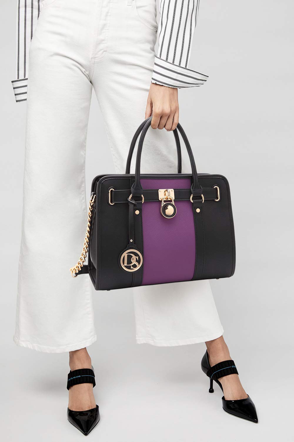 Foto 3 pulgar | Bolso De Mano Dasein De Piel Vegana Bicolor Para Mujer - Venta Internacional.