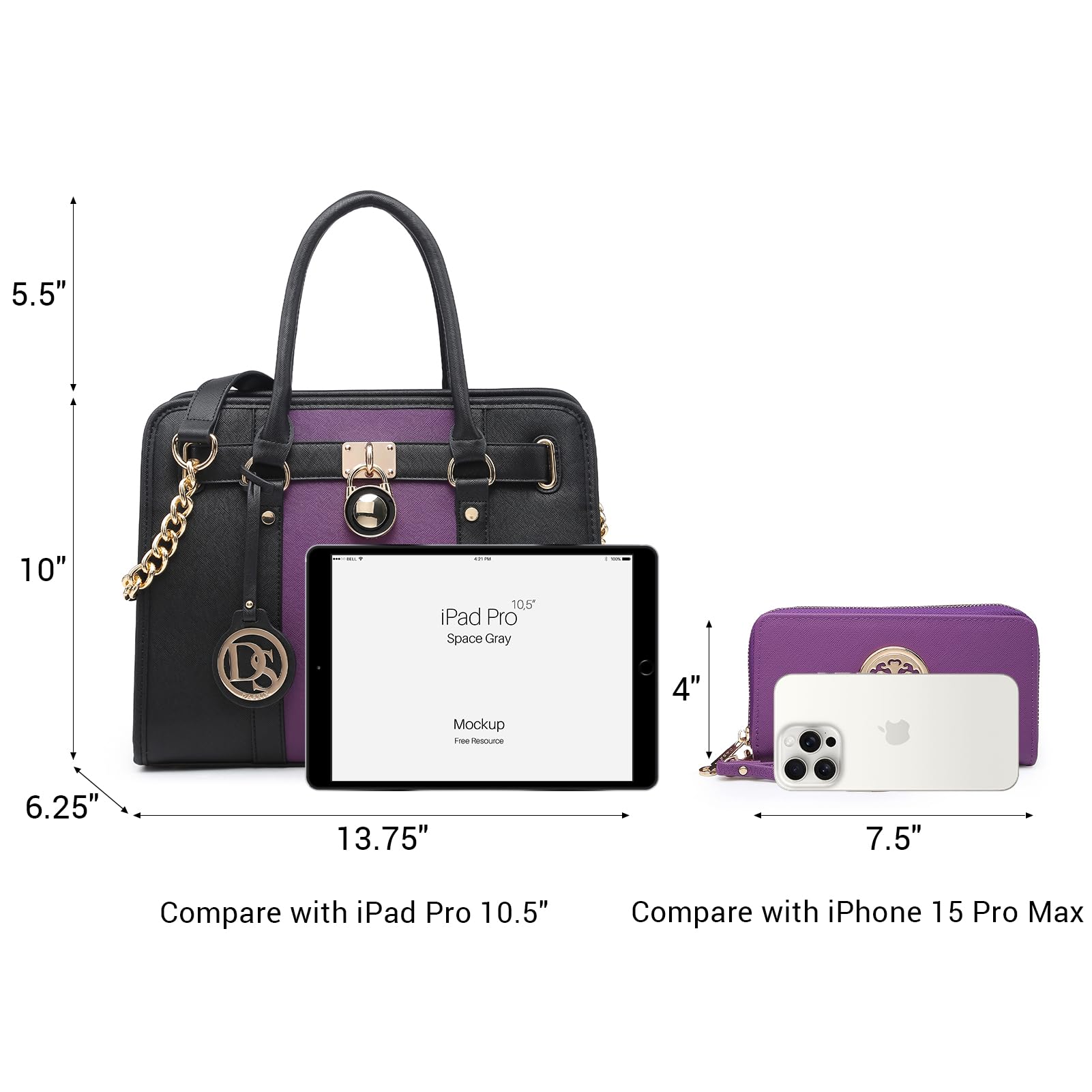 Foto 4 pulgar | Bolso De Mano Dasein De Piel Vegana Bicolor Para Mujer - Venta Internacional.