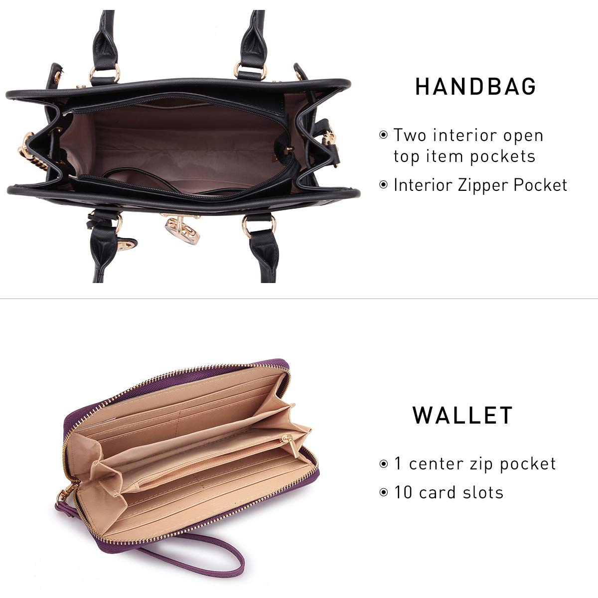 Foto 6 pulgar | Bolso De Mano Dasein De Piel Vegana Bicolor Para Mujer - Venta Internacional.