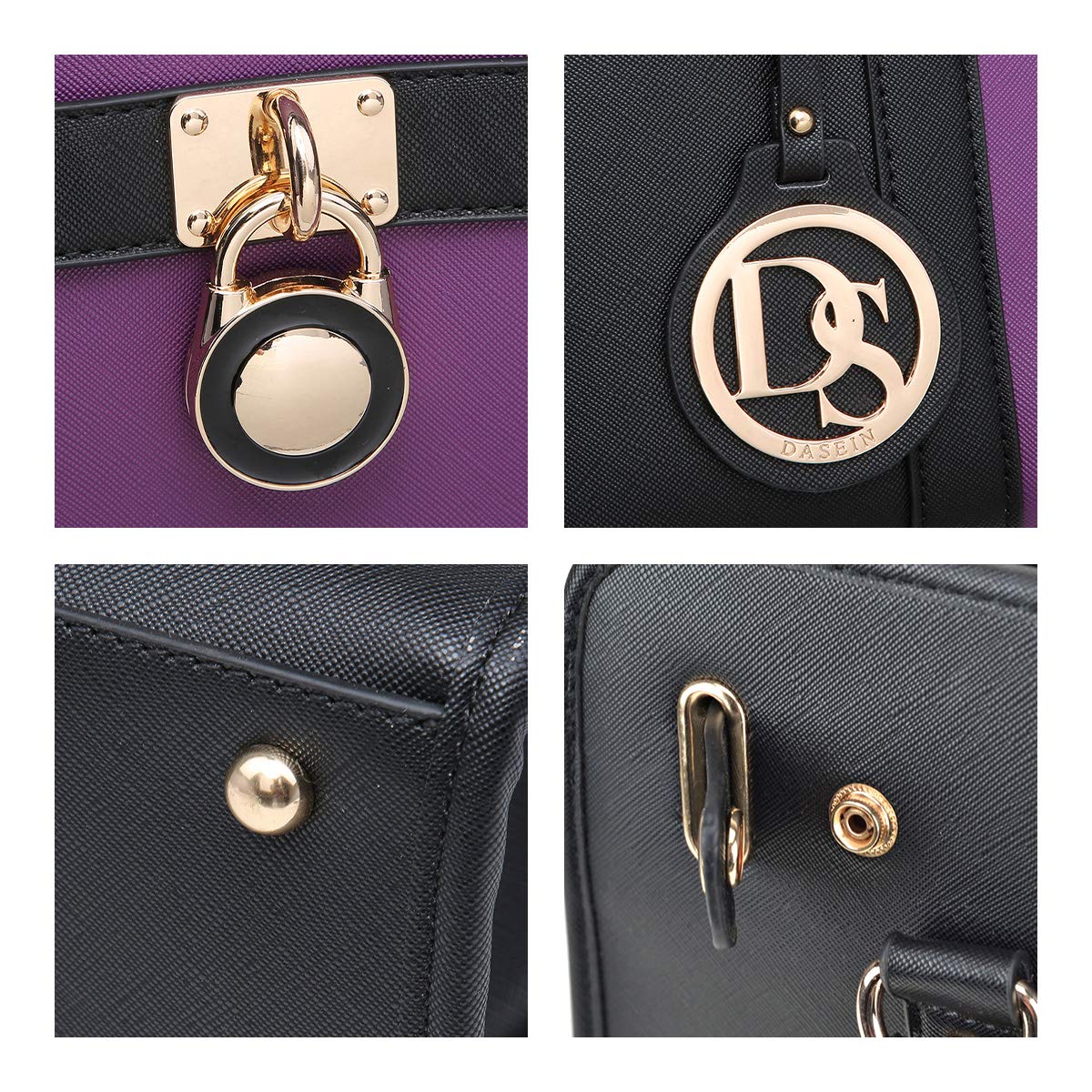 Foto 7 pulgar | Bolso De Mano Dasein De Piel Vegana Bicolor Para Mujer - Venta Internacional.