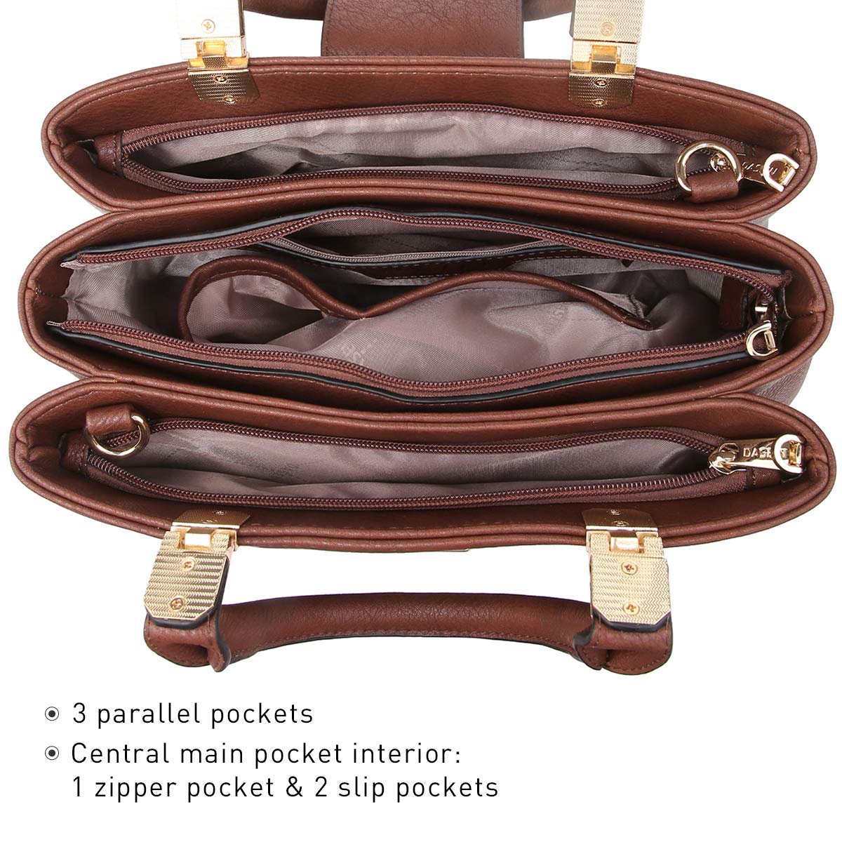 Foto 5 pulgar | Bolso Dasein De Piel Vegana Con Asa En La Parte Superior - Venta Internacional.