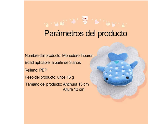 Foto 4 pulgar | Monedero Xtellar Estilo Kawai En Forma De Tiburón, Multifuncional Y Compacto Para Mujer.