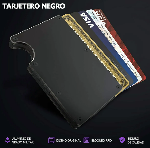 Foto 3 pulgar | Xtellar Cartera Unisex Ultra Delgada De Aluminio Con Tecnología Rfid Y Clip De Billetes