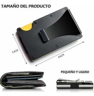 Foto 3 | Xtellar Cartera Unisex Ultra Delgada De Aluminio Con Tecnología Rfid Y Clip De Billetes