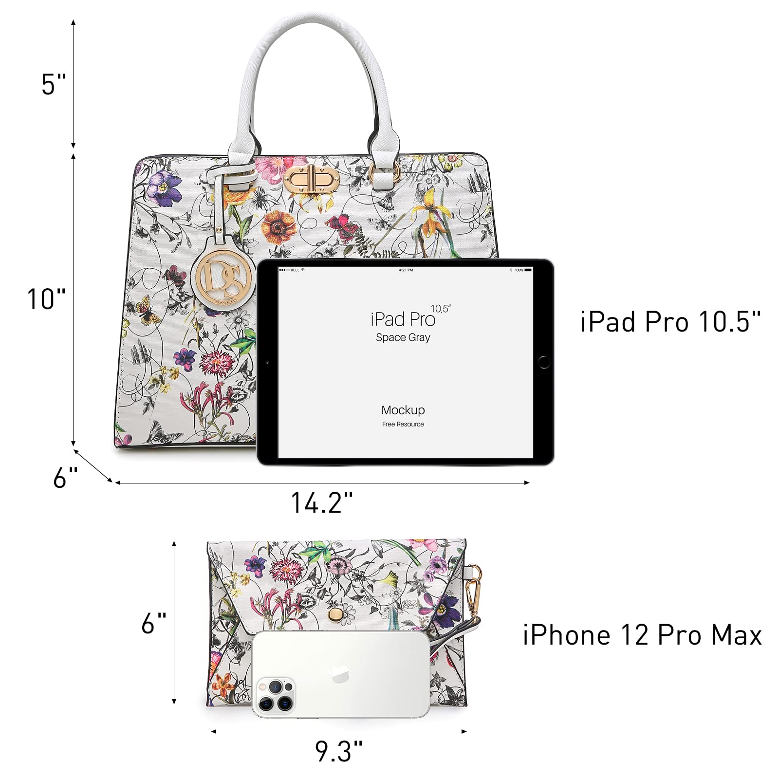 Foto 5 pulgar | Bolso De Trabajo Dasein Para Mujer Con Conjunto De Bolso De Mano - Venta Internacional.