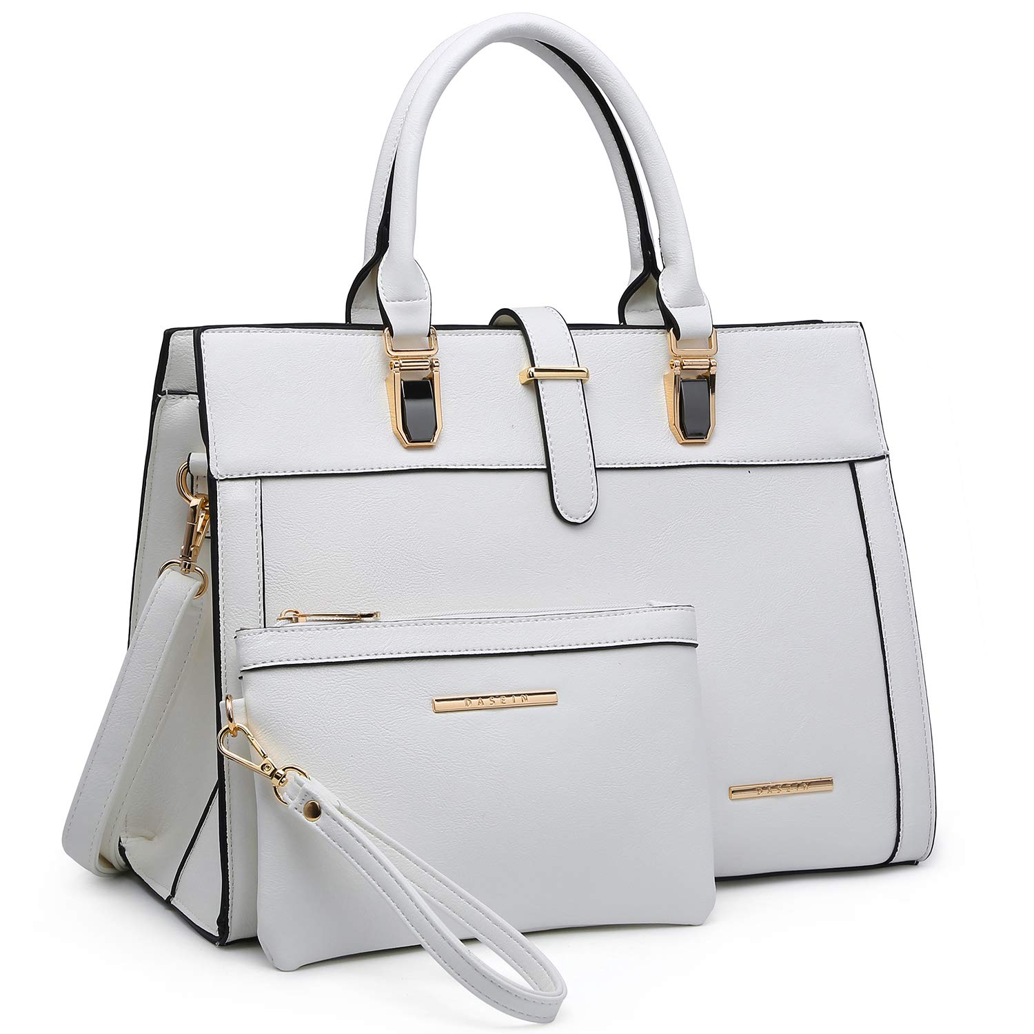 Bolso De Mano Dasein Con Cinturón Con Solapa Y Bandolera, Bolso De Mano, Blanco - Venta Internacional.