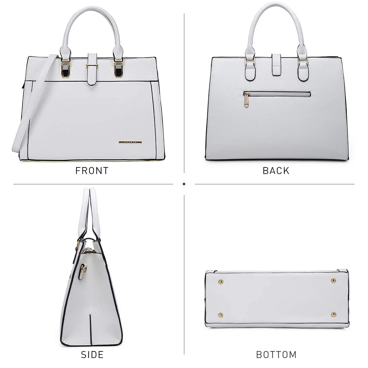 Foto 3 | Bolso De Mano Dasein Con Cinturón Con Solapa Y Bandolera, Bolso De Mano, Blanco - Venta Internacional.