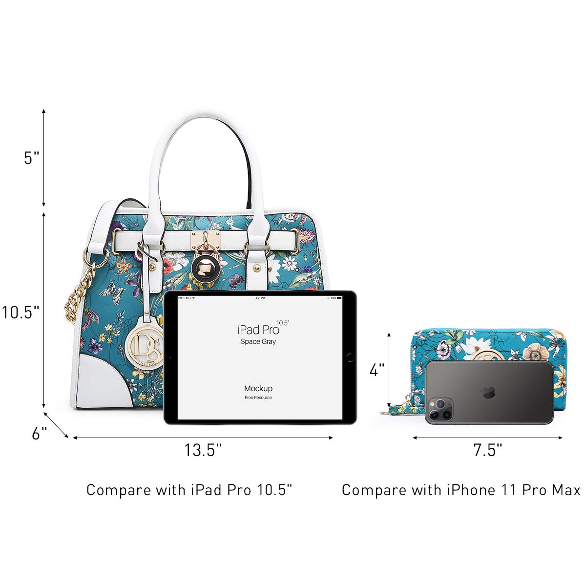 Foto 5 | Bolso De Mano Dasein De Diseñador Para Mujer Con Cartera A Juego - Venta Internacional.