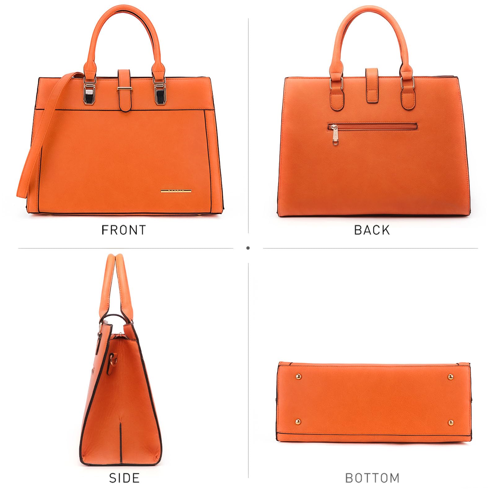 Foto 4 pulgar | Bolso De Mano Dasein Con Cinturón Con Solapa Y Hombro, Color Naranja - Venta Internacional.