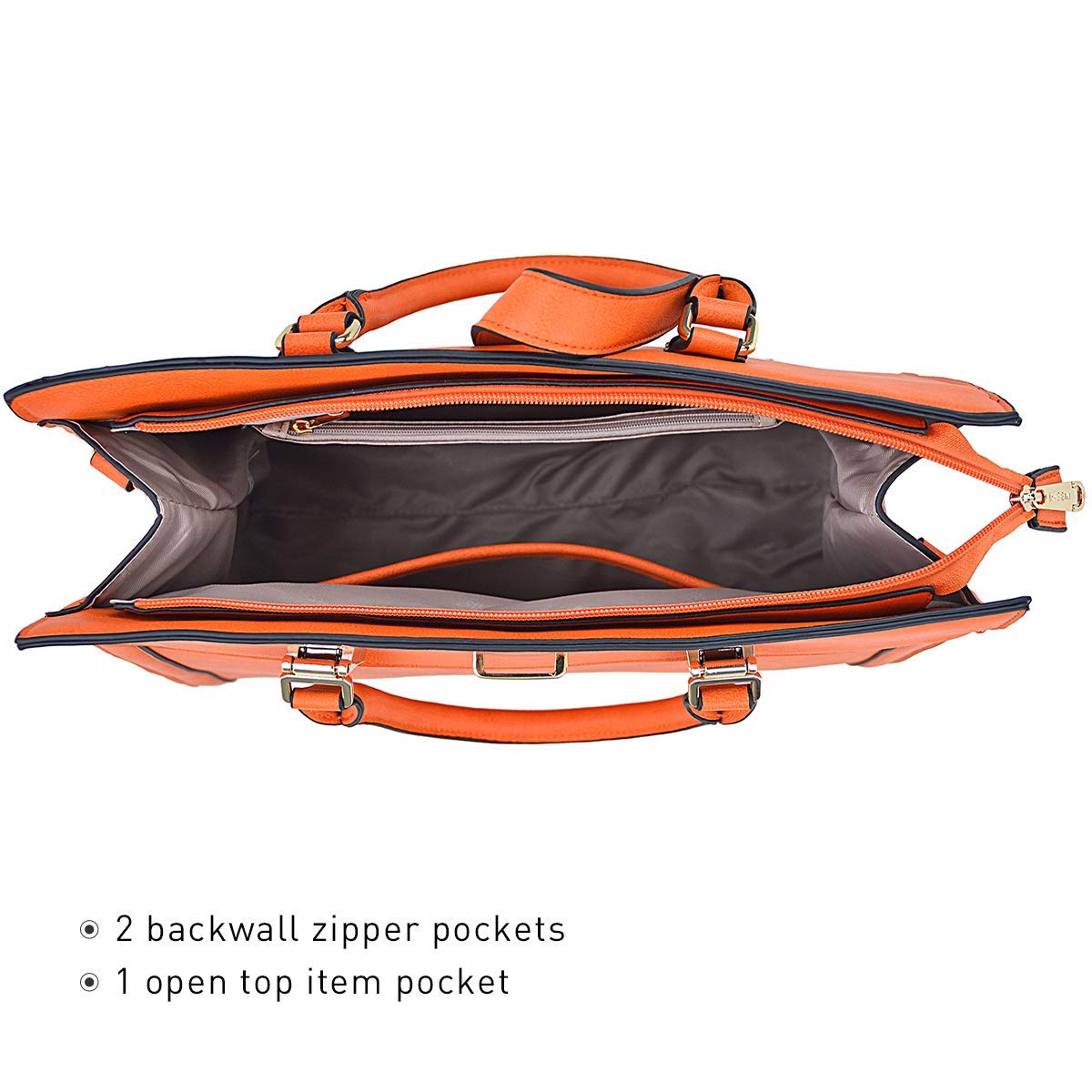 Foto 6 pulgar | Bolso De Mano Dasein Con Cinturón Con Solapa Y Hombro, Color Naranja - Venta Internacional.