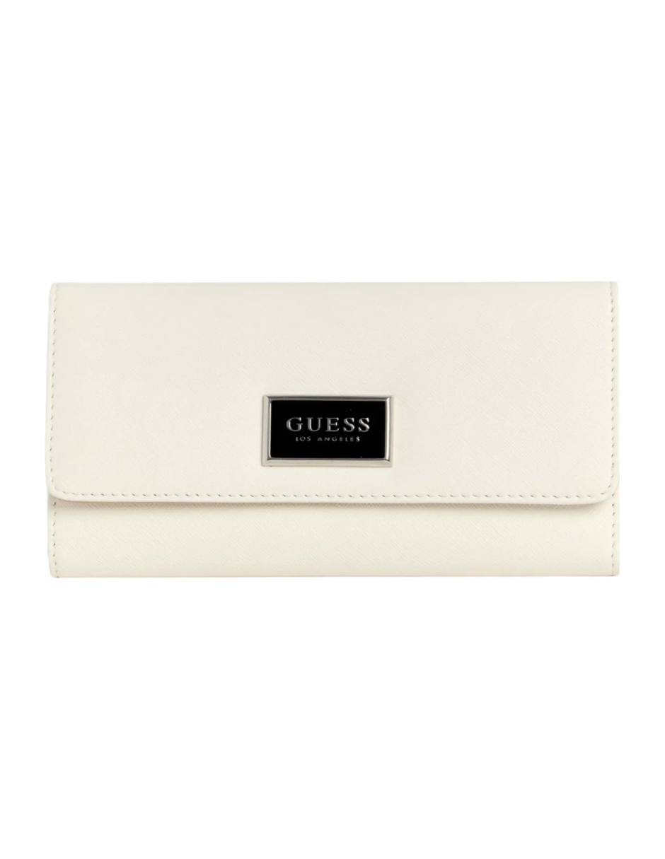 Foto 2 pulgar | Cartera Guess Abree Slim Clutch Blanco