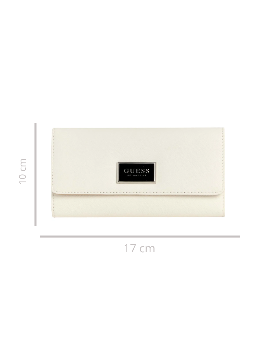 Foto 5 pulgar | Cartera Guess Abree Slim Clutch Blanco