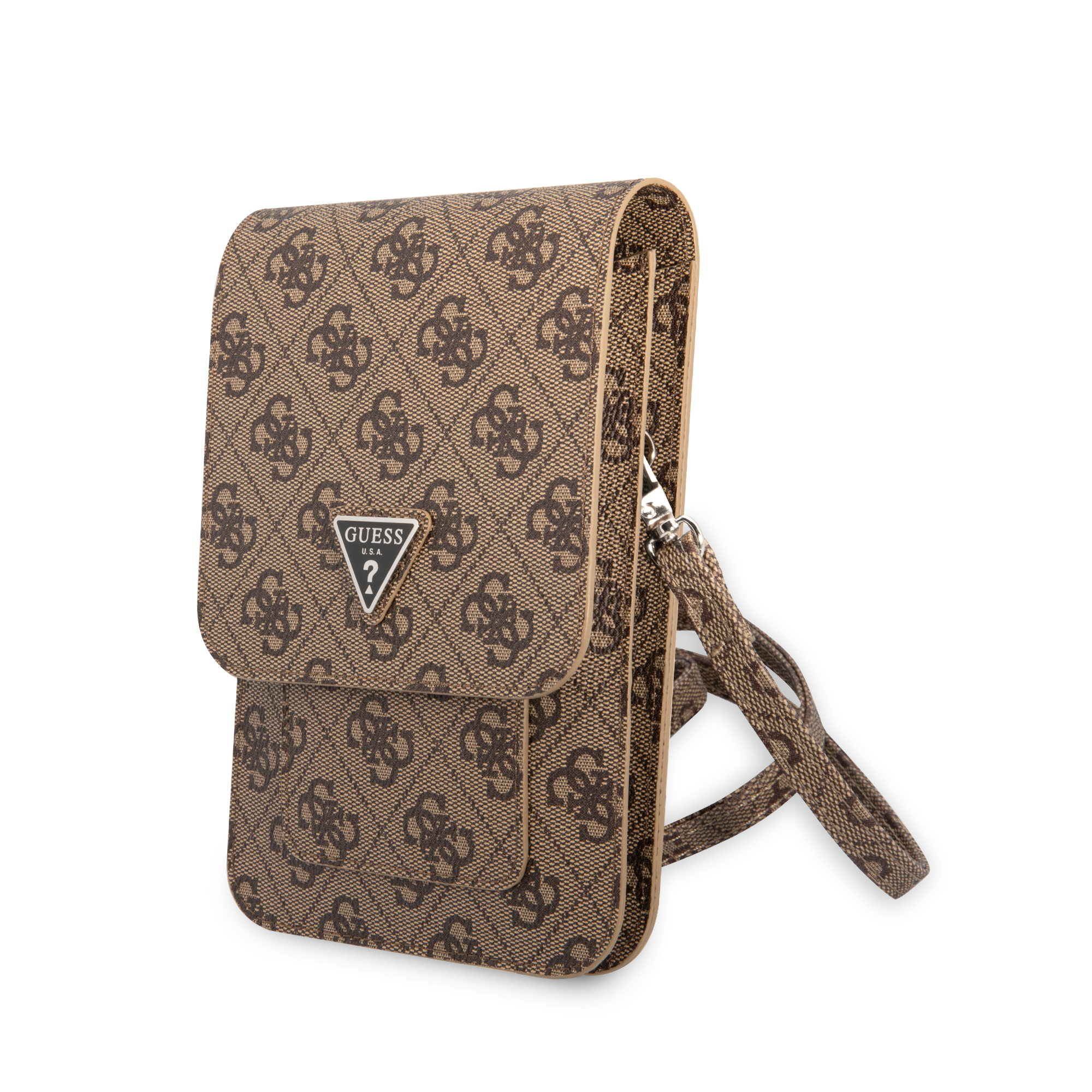 Foto 1 | Cartera Original Guess 4g Triángulo Café