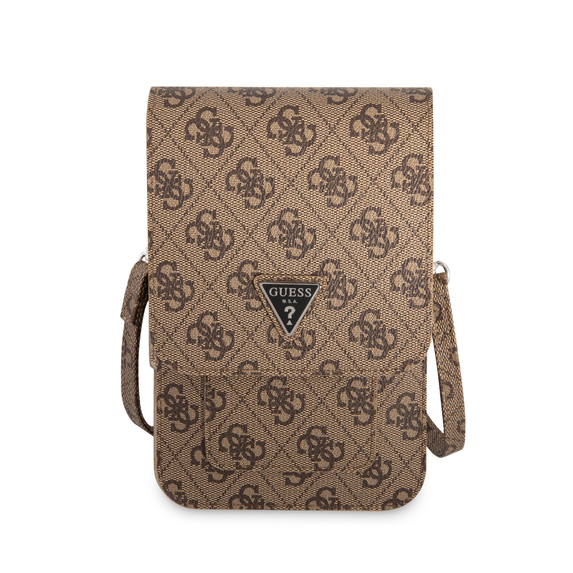 Foto 2 | Cartera Original Guess 4g Triángulo Café