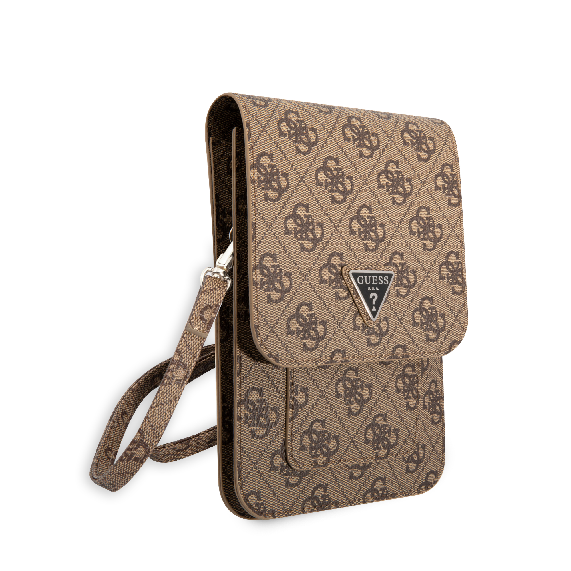 Foto 3 | Cartera Original Guess 4g Triángulo Café