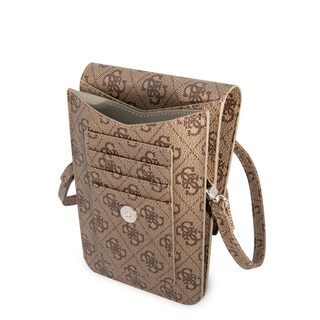 Foto 4 | Cartera Original Guess 4g Triángulo Café