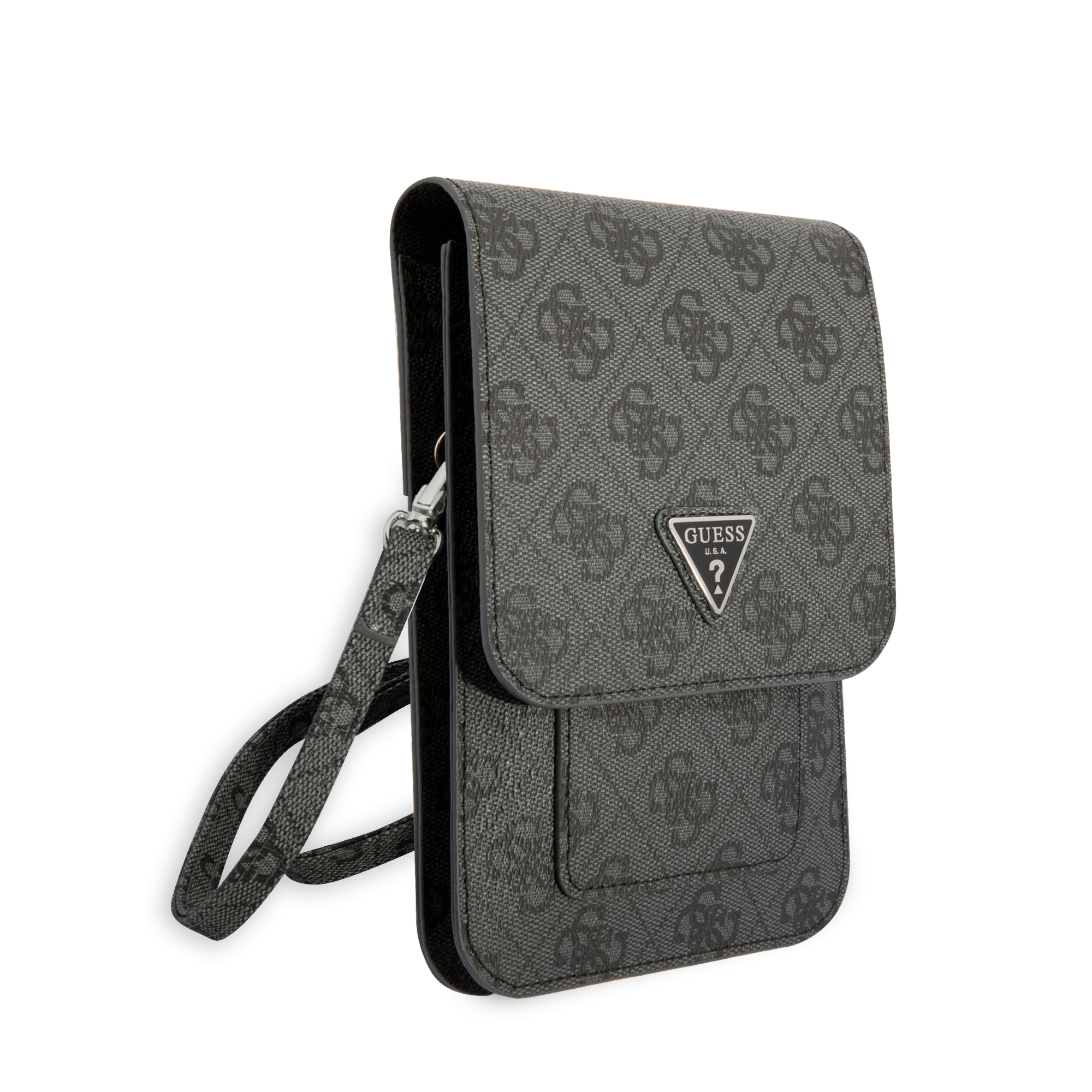 Foto 4 pulgar | Cartera Original Guess 4g Triángulo Negro