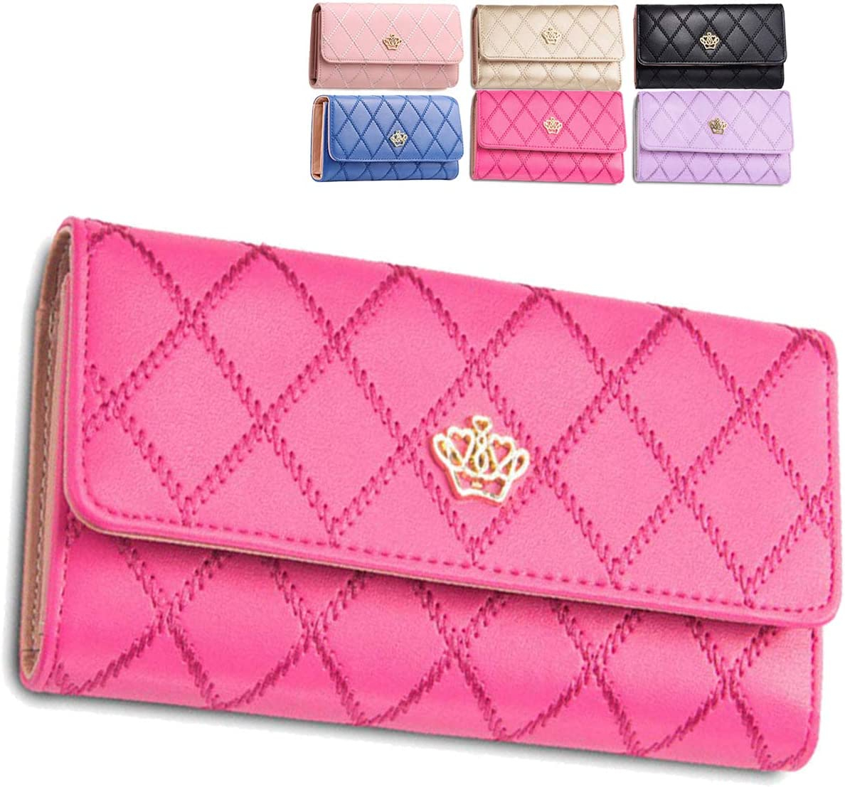 Foto 1 | Cartera Huoguo Crown De Piel Sintética Para Mujer  Color Rojo - Venta Internacional.