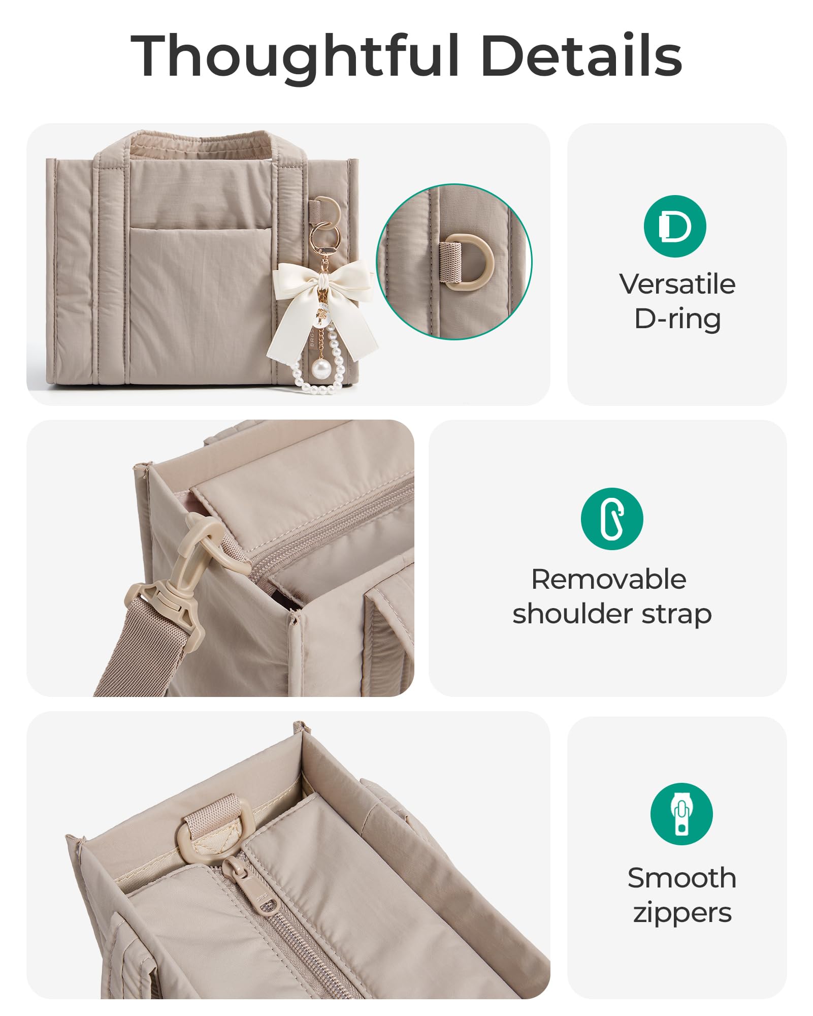 Foto 6 pulgar | Bolso Bagsmart Minibandolera Bagsmart De 6 Litros Para Mujer  Color Crema - Venta Internacional.