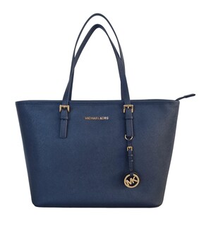 Foto 1 | Bolso Michael Kors Jet Set Travel Con Logotipo Grande Azul Marino - Venta Internacional.