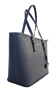 Foto 3 | Bolso Michael Kors Jet Set Travel Con Logotipo Grande Azul Marino - Venta Internacional.