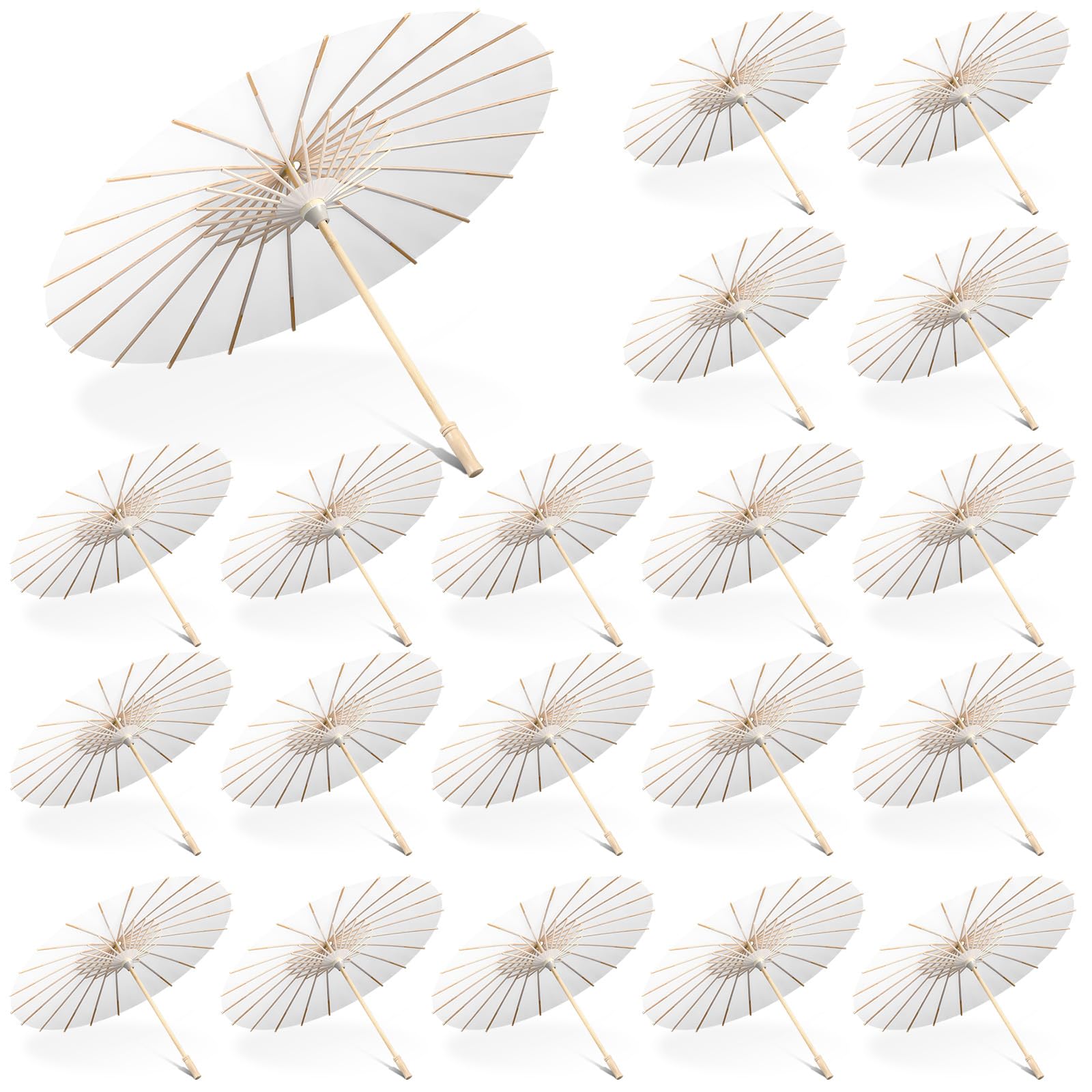 Foto 1 | Paraguas De Papel Sanwuta, 20 Unidades, Decorativo Para Bricolaje, 60 Cm (blanco) - Venta Internacional.